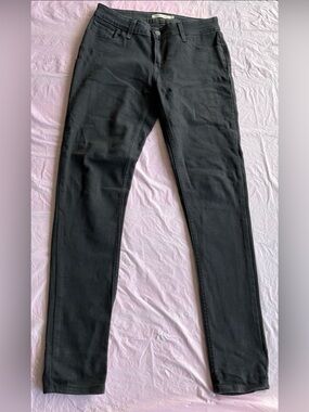 Levi’s 535 Women’s Black Jeans Pants Button Denim Super Skinny Retro Punk Sz 29
